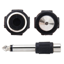 Load image into Gallery viewer, 6.35mm to RCA Male to Female Plug Stereo Audio Adapter, 6.35mm Male to RCA Female