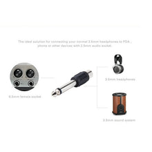 Load image into Gallery viewer, 6.35mm to RCA Male to Female Plug Stereo Audio Adapter, 6.35mm Male to RCA Female