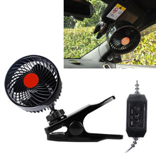 Load image into Gallery viewer, HUXIN HX-T604E 12W 6inch 360 Degree Adjustable Rotation Clip One Head Low Noise Mini Electric Car Fan with Roller Switch, DC24V, HX-T604E