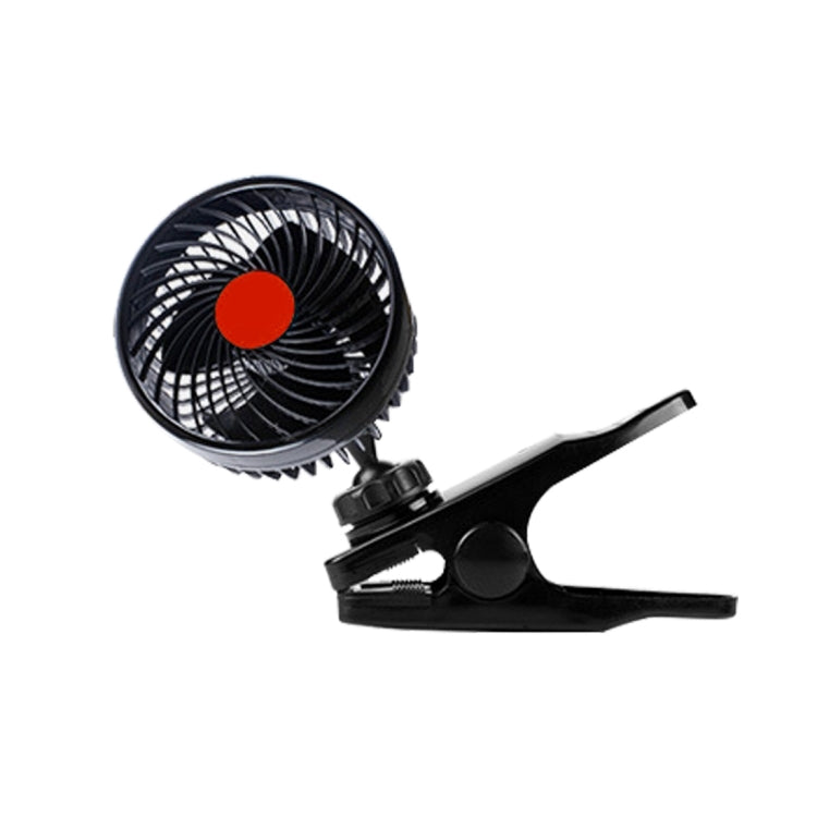 HUXIN HX-T604E 12W 6inch 360 Degree Adjustable Rotation Clip One Head Low Noise Mini Electric Car Fan with Roller Switch, DC24V, HX-T604E