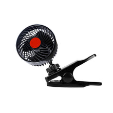 Load image into Gallery viewer, HUXIN HX-T604E 12W 6inch 360 Degree Adjustable Rotation Clip One Head Low Noise Mini Electric Car Fan with Roller Switch, DC24V, HX-T604E