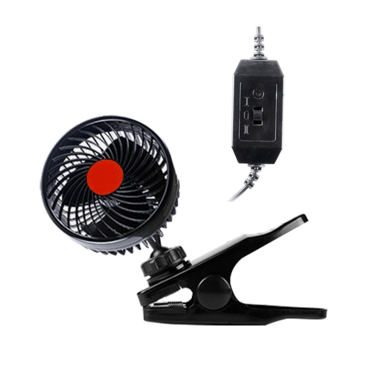 HUXIN HX-T604E 12W 6inch 360 Degree Adjustable Rotation Clip One Head Low Noise Mini Electric Car Fan with Roller Switch, DC24V, HX-T604E