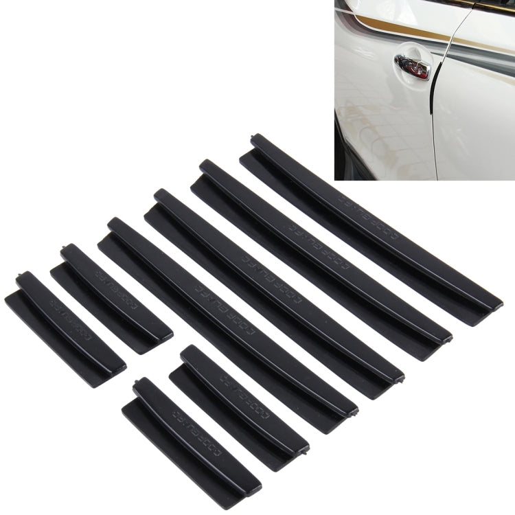 FR JG-031 8 PCS Rubber Car Side Door Edge Protection Guards Cover Trims Stickers, Black, Transparent, White