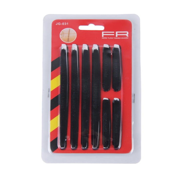 FR JG-031 8 PCS Rubber Car Side Door Edge Protection Guards Cover Trims Stickers, Black, Transparent, White