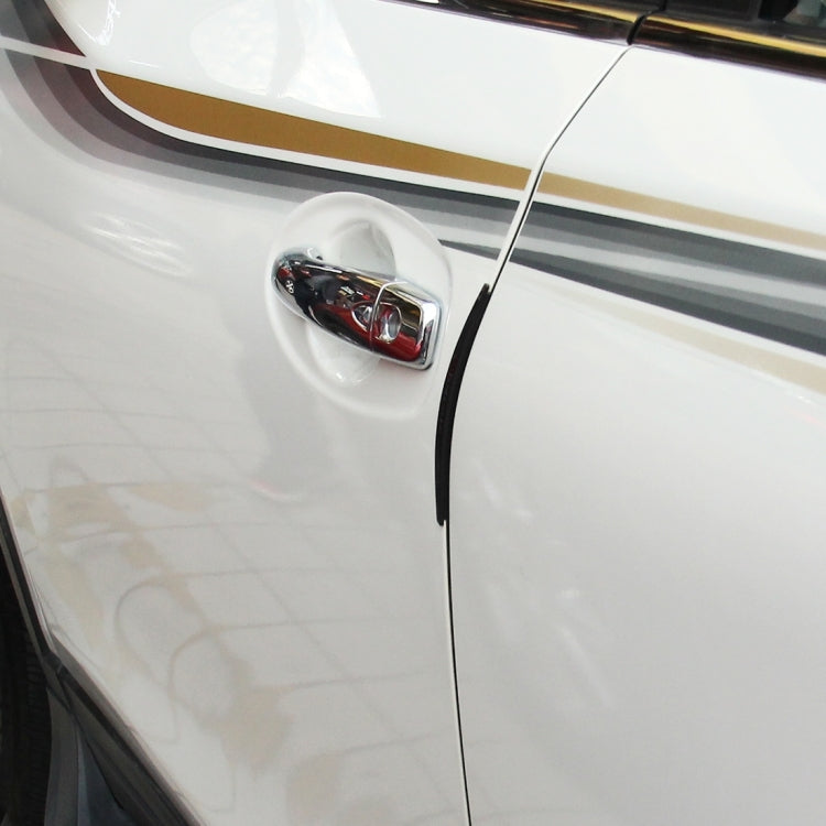 FR JG-031 8 PCS Rubber Car Side Door Edge Protection Guards Cover Trims Stickers, Black, Transparent, White