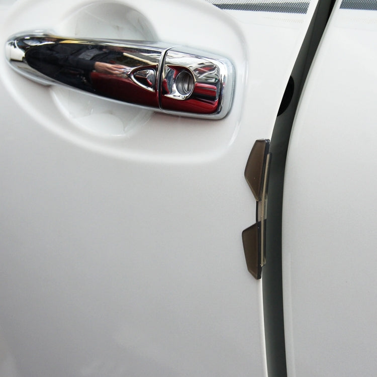 3R 3R-2107 4 PCS Rubber Car Side Door Edge Free Bending Protection Guards Cover Trims Stickers, Coffee, Transparent