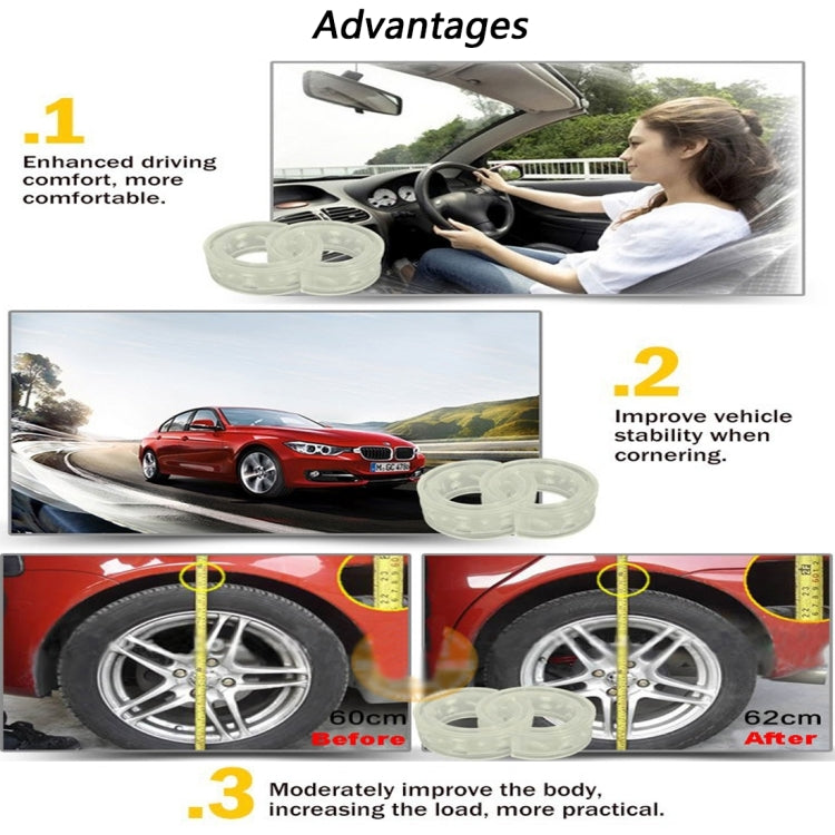 2 PCS Car Auto B Type Shock Absorber Spring Bumper Power Cushion Buffer, Spring Spacing: 34mm, Colloid Height: 62mm, B Type（Spring Spacing: 34mm, Height: 62mm）