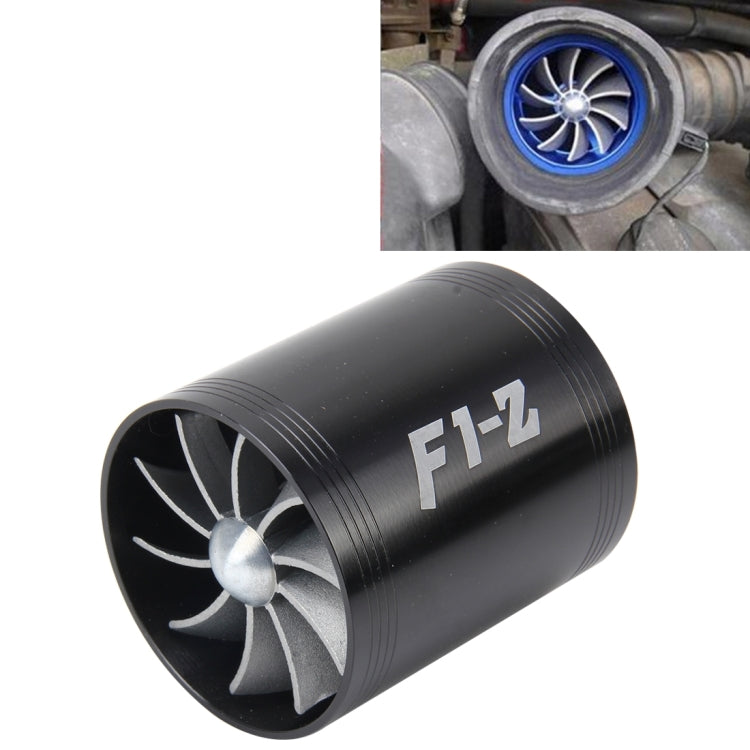F1-Z Car Stainless Universal Supercharger Dual Double Turbine Air Intake Fuel Saver Turbo Turboing Charger Fan Set kit, Double Side(Red), Double Side(Silver), Double Side(Blue), Double Side(Black)