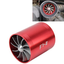 Load image into Gallery viewer, F1-Z Car Stainless Universal Supercharger Dual Double Turbine Air Intake Fuel Saver Turbo Turboing Charger Fan Set kit, Double Side(Blue), Double Side(Black), Double Side(Red), Double Side(Silver)