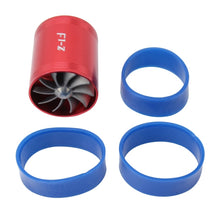 Load image into Gallery viewer, F1-Z Car Stainless Universal Supercharger Dual Double Turbine Air Intake Fuel Saver Turbo Turboing Charger Fan Set kit, Double Side(Red), Double Side(Silver), Double Side(Blue), Double Side(Black)
