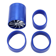 Load image into Gallery viewer, F1-Z Car Stainless Universal Supercharger Dual Double Turbine Air Intake Fuel Saver Turbo Turboing Charger Fan Set kit, Double Side(Blue), Double Side(Black), Double Side(Red), Double Side(Silver)