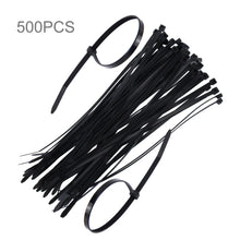 Load image into Gallery viewer, 500 PCS 5mm*250mm Nylon Cable Ties, 5mm*250mm Black, 5mm*250mm White