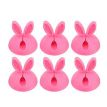 Load image into Gallery viewer, 6 PCS CC-941 Rabbit Shape Single Hole Cable Clips Holder, Cable Management System and Cord Organizer Solution, 6 PCS C Rabbit Shape(Black), 6 PCS C Rabbit Shape(Pink), 6 PCS C Rabbit Shape(Green), 6 PCS C Rabbit Shape(Yellow)