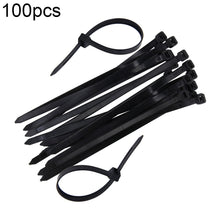 Load image into Gallery viewer, 100pcs /Pack 8mm*200mm Nylon Cable Ties, 8mm*200mm Black