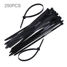Load image into Gallery viewer, 250 PCS 8mm*300mm Nylon Cable Ties, 8mm*300mm Black, 8mm*300mm White
