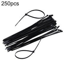Load image into Gallery viewer, 250pcs /Pack 5mm*300mm Nylon Cable Ties, 5mm*300mm Black, 5mm*300mm White