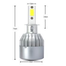 Load image into Gallery viewer, 2 PCS  H3 18W 1800 LM 6000K IP68 Canbus Constant Current Car LED Headlight with 2 COB Lamps, DC 9-36V, H3
