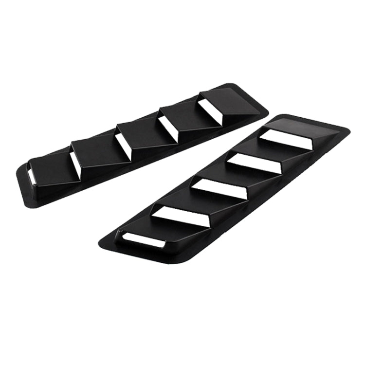 2 PCS Universal Car Air Intake Scoop Bonnet Hood Vent Louver Cooling Panel Trim Set, Black