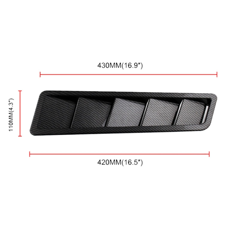 2 PCS Universal Car Air Intake Scoop Bonnet Hood Vent Louver Cooling Panel Trim Set, Black