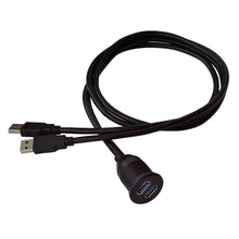 Load image into Gallery viewer, 1m Flush Mount USB 3.0 Dock Car Ship Motorcycle Dashboard Panel Male to Female Data Waterproof Extension Cord, For Cable Length: 1m