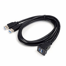 Load image into Gallery viewer, 2m ABS Shell Flush Mount USB 3.0 Dock Car Ship Motorcycle Dashboard Panel Male to Female Data Waterproof Extension Cord, For Cable Length: 2m