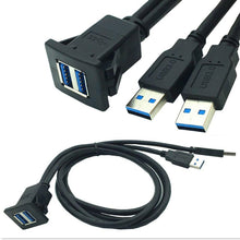 Load image into Gallery viewer, 2m ABS Shell Flush Mount USB 3.0 Dock Car Ship Motorcycle Dashboard Panel Male to Female Data Waterproof Extension Cord, For Cable Length: 2m