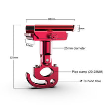Load image into Gallery viewer, Motorcycle Aluminum Alloy Mobile Phone Bracket with Hook, Suitable for 4-6.5 inch Phones