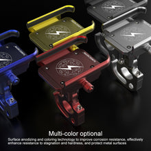 Load image into Gallery viewer, Motorcycle Aluminum Alloy Mobile Phone Bracket with Hook, Suitable for 4-6.5 inch Phones