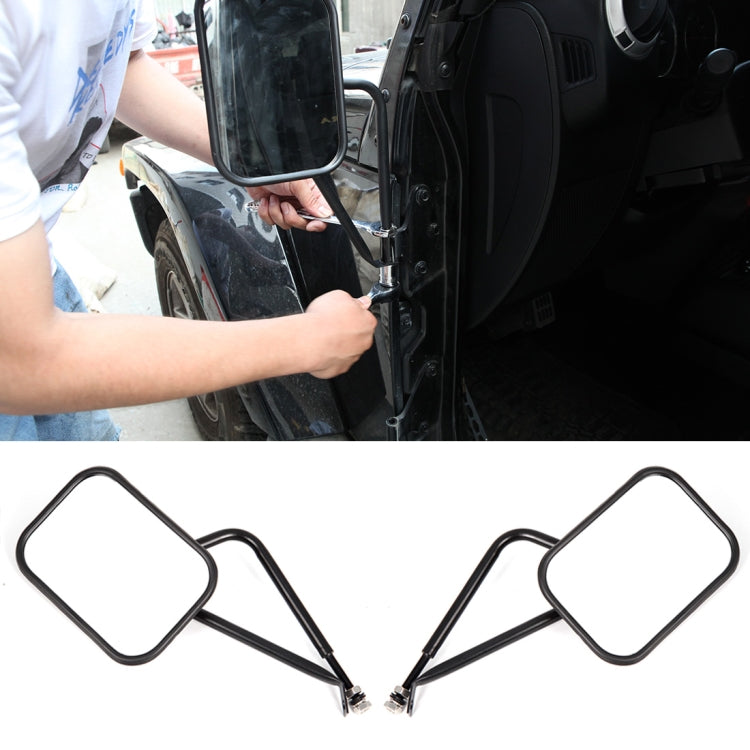 2 PCS Car Door Off Side View Mirror Rectangular Reversing Mirrors for Jeep Wrangler JL 2018, For Jeep Wrangler JL 2018