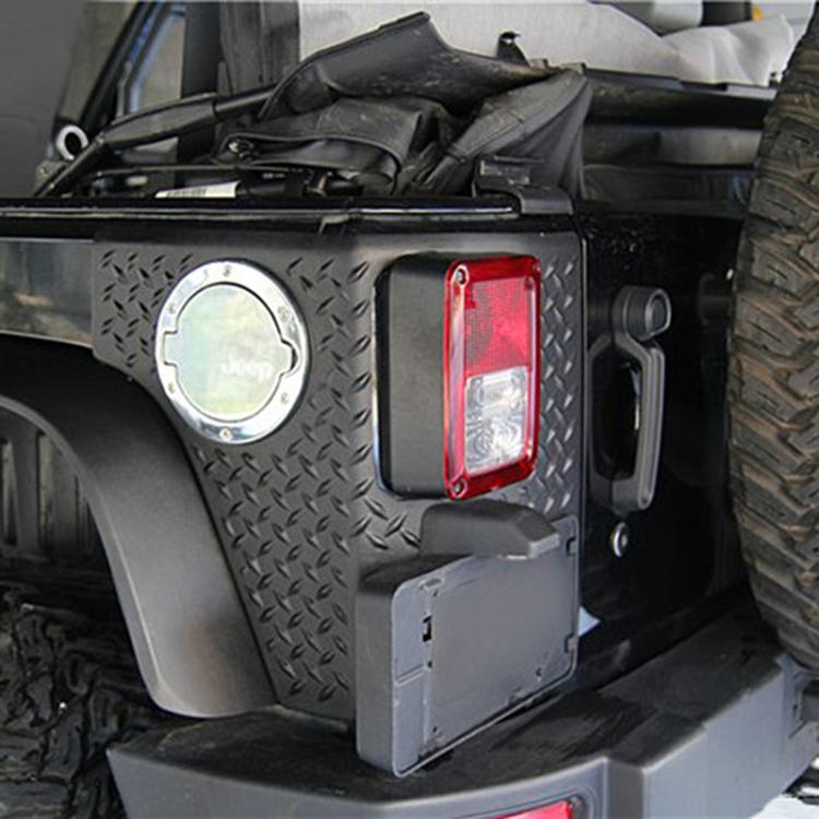 Car Tail Rear License Plate Frame Number Holder Mounting Bracket with Light for Jeep Wrangler JK 2007-2017, Rear License Plate Frame