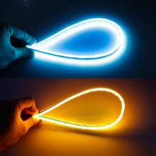Load image into Gallery viewer, 2 PCS 30cm DC12V 4.2W Ultra-thin Car Auto Double Colors Turn Lights / Running Lights, with LED SMD-2835 Lamp Beads (Turn Lights: Yellow Light; Running Lights: Ice Blue Light), Turn Lights: Yellow Light; Running Lights: Ice Blue Light