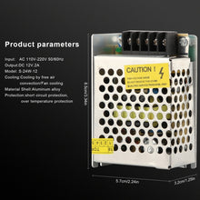 Load image into Gallery viewer, S-24W-12 24W AC 220V to DC 12V 2A Car Regulated Switching Power Supply, S-24W-12
