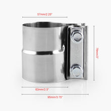 Load image into Gallery viewer, 2.5 inch Car Turbo Exhaust Downpipe Stainless Steel Lap Joint Band Clamp, 2.5 inch
