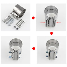 Load image into Gallery viewer, 2.5 inch Car Turbo Exhaust Downpipe Stainless Steel Lap Joint Band Clamp, 2.5 inch