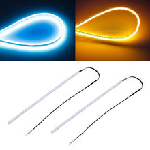 Load image into Gallery viewer, 2 PCS 45cm DC12V 5W Ultra-thin Waterproof Car Auto Double Colors Turn Lights / Running Lights SMD-2835 LED Bulbs (Turn Lights: Yellow Light; Running Lights: Blue Light), 45cm Turn Lights: Yellow Light; Running Lights: White Light                       ...