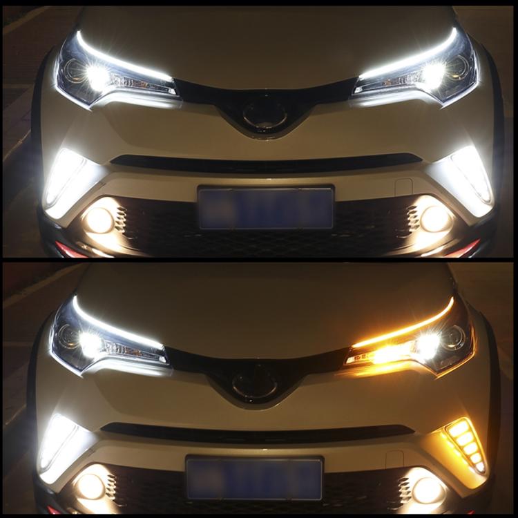 2 PCS 45cm DC12V 5W Ultra-thin Waterproof Car Auto Double Colors Turn Lights / Running Lights SMD-2835 LED Bulbs (Turn Lights: Yellow Light; Running Lights: Blue Light), 45cm Turn Lights: Yellow Light; Running Lights: White Light                       ...
