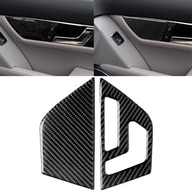 2 PCS Car Carbon Fiber Left Drive Seat Adjustment Panel Decorative Sticker for Mercedes-Benz W204 2007-2013, Left Drive Seat Adjustment (A)