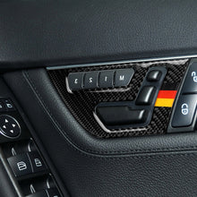 Load image into Gallery viewer, 2 PCS German Flag Car Carbon Fiber Right Drive Seat Adjustment Panel Decorative Sticker for Mercedes-Benz W204 2007-2013, Right Drive Seat Adjustment (A)