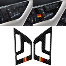 Load image into Gallery viewer, 2 PCS German Flag Car Carbon Fiber Seat Adjustment Panel Decorative Sticker for Mercedes-Benz W204 2007-2013, Seat Adjustment