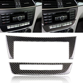 Car Carbon Fiber Central Control CD Panel Decorative Sticker for Mercedes-Benz W204 2011-2013 7-buttons, Central Control CD Panel