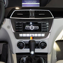 Load image into Gallery viewer, Car German Flag Carbon Fiber Central Control CD Panel Decorative Sticker for Mercedes-Benz W204 2011-2013 7-buttons, Central Control CD Panel (German Flag)