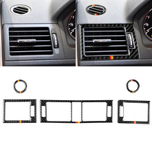 Load image into Gallery viewer, Car German Flag Carbon Fiber Air Outlet Ring + Intermediate Air Outlet + Side Air Outlet Panel Decorative Sticker for Mercedes-Benz W204 207-2010, Air Outlet (German Flag)