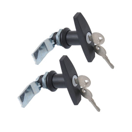 2 PCS Black T Shape Handle Paddle Entry Door Latch & Keys Tool Box Lock for Trailer / Yacht / Truck, 2 PCS Black T Shape Handle