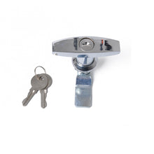 Load image into Gallery viewer, T Shape Handle Paddle Entry Door Latch &amp; Keys Tool Box Lock for Trailer / Yacht / Truck, T Shape Handle (Silver)