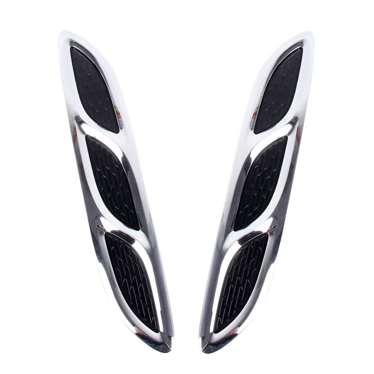 2PCS V-623 JDM Style Plastic Decorative Air Flow Intake Turbo Bonnet Hood Side Vent Cover With Self-adhesive Stick, V-623