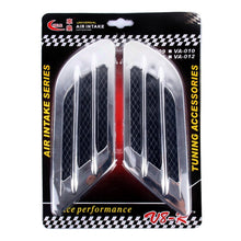 Load image into Gallery viewer, 2 PCS Euro Style Plastic Decorative Air Flow Intake Turbo Bonnet Hood Side Vent Grille Cover With Self-adhesive Sticker