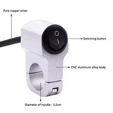 Load image into Gallery viewer, Motorcycle Headlight Auxiliary Light Aluminum Alloy Switches with Lock, Headlight Auxiliary Switches