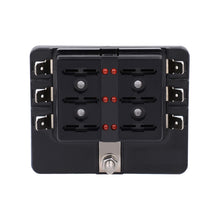 Load image into Gallery viewer, 1 in 6 Out Fuse Box PC Terminal Block Fuse Holder Kits with LED Warning Indicator for Auto Car Truck Boat, 1 in 6 Out (PC Terminal Block)