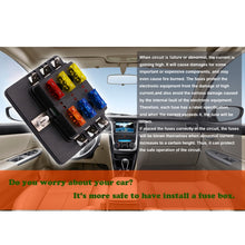 Load image into Gallery viewer, 1 in 6 Out Fuse Box PC Terminal Block Fuse Holder Kits with LED Warning Indicator for Auto Car Truck Boat, 1 in 6 Out (PC Terminal Block)