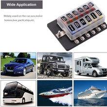 Load image into Gallery viewer, 1 in 12 Out Fuse Box Screw Terminal Section Fuse Holder Kits with LED Warning Indicator for Auto Car Truck Boat, 1 in 12 Out (Screw Terminal Section)